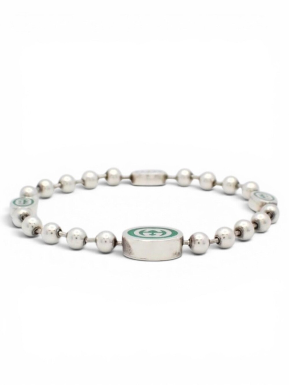 Gucci GG 925 Silver Ball Bracelet Unisex